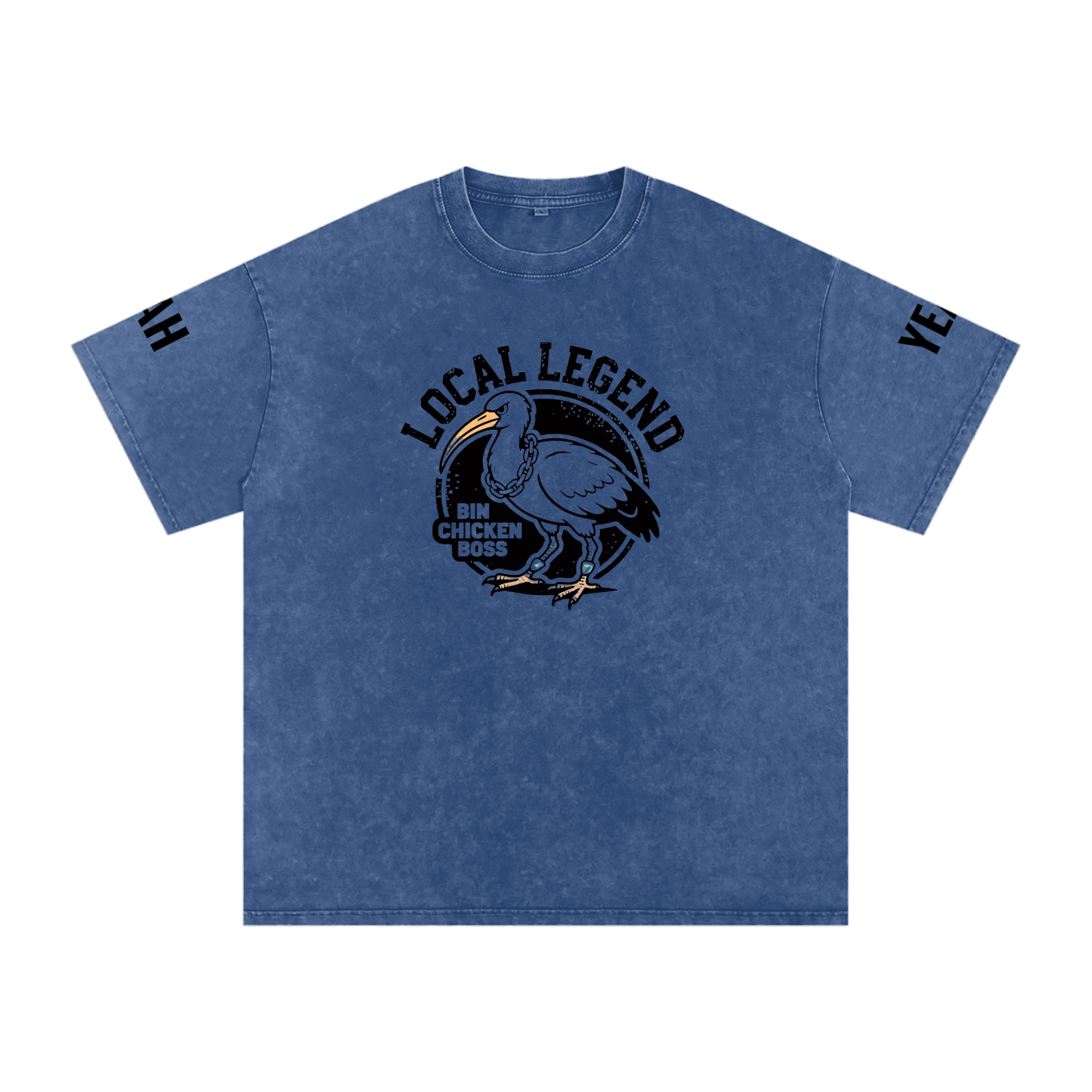 Not The Standard Snow Washed Oversized Cotton T-Shirt Bin Chicken Tee
