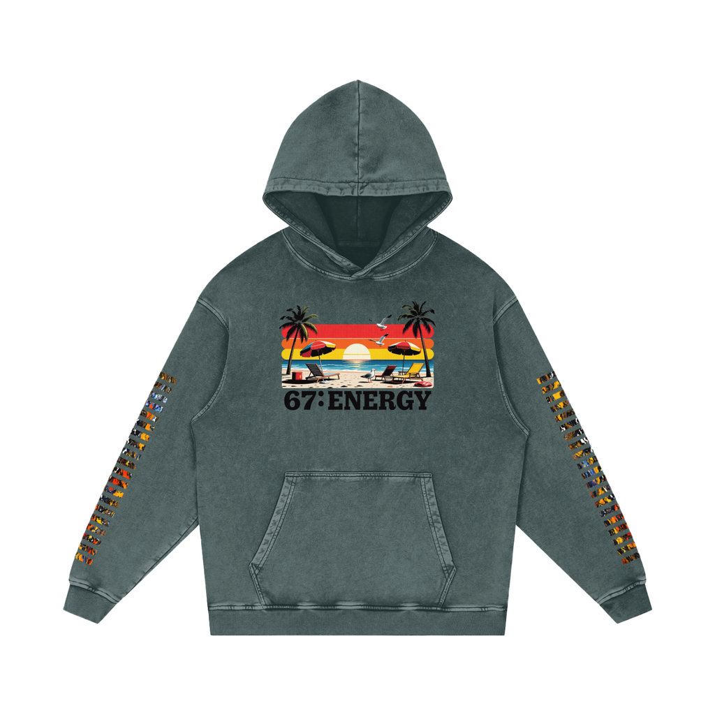 Not Dull Snow Washed Loose Cotton Hoodie 67 Energy