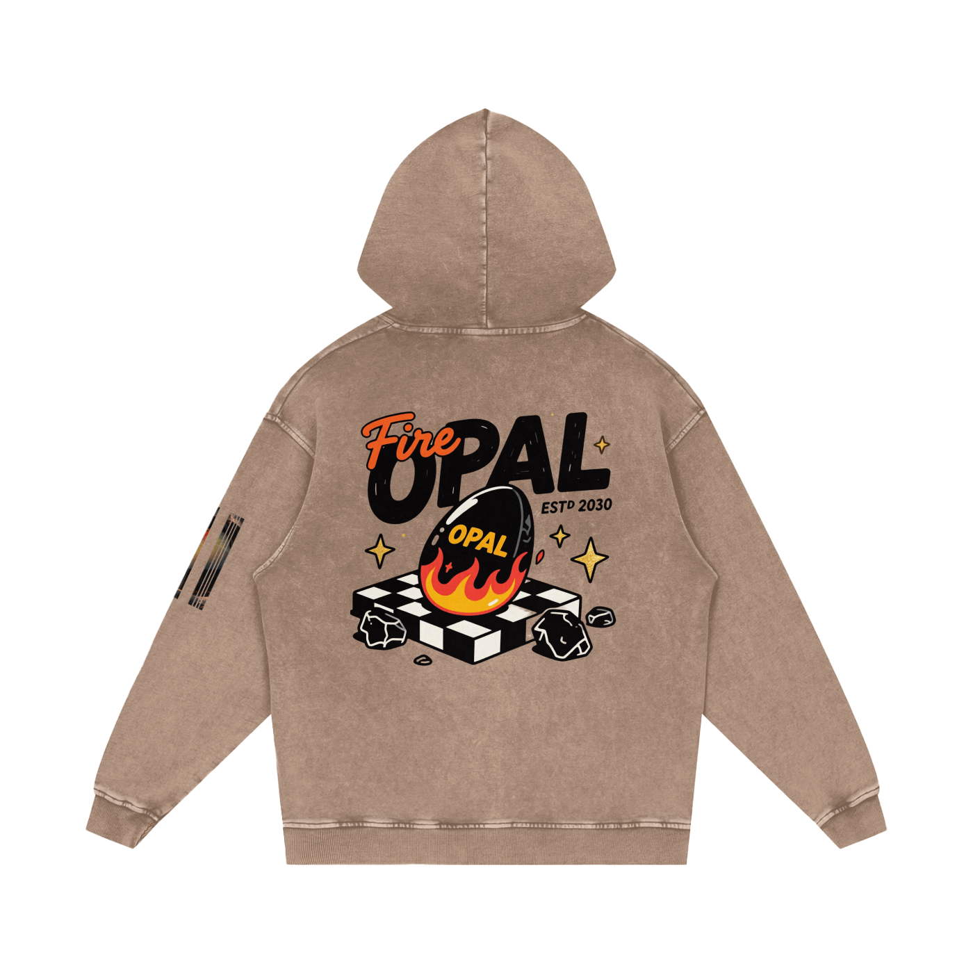 Not Just Another Fire Opal Snow Washed Loose Cotton Hoodie