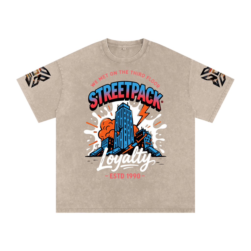 Not Just Another Snow Washed Oversized Cotton T-Shirt Third Floor Loyalty