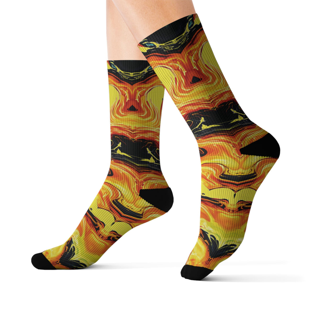 Socks, The Coolest Inferno Swirl Crew Socks