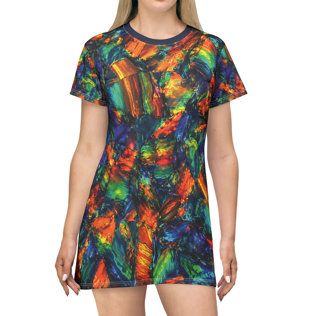 Opal Color Brushstroke T-Shirt Dress