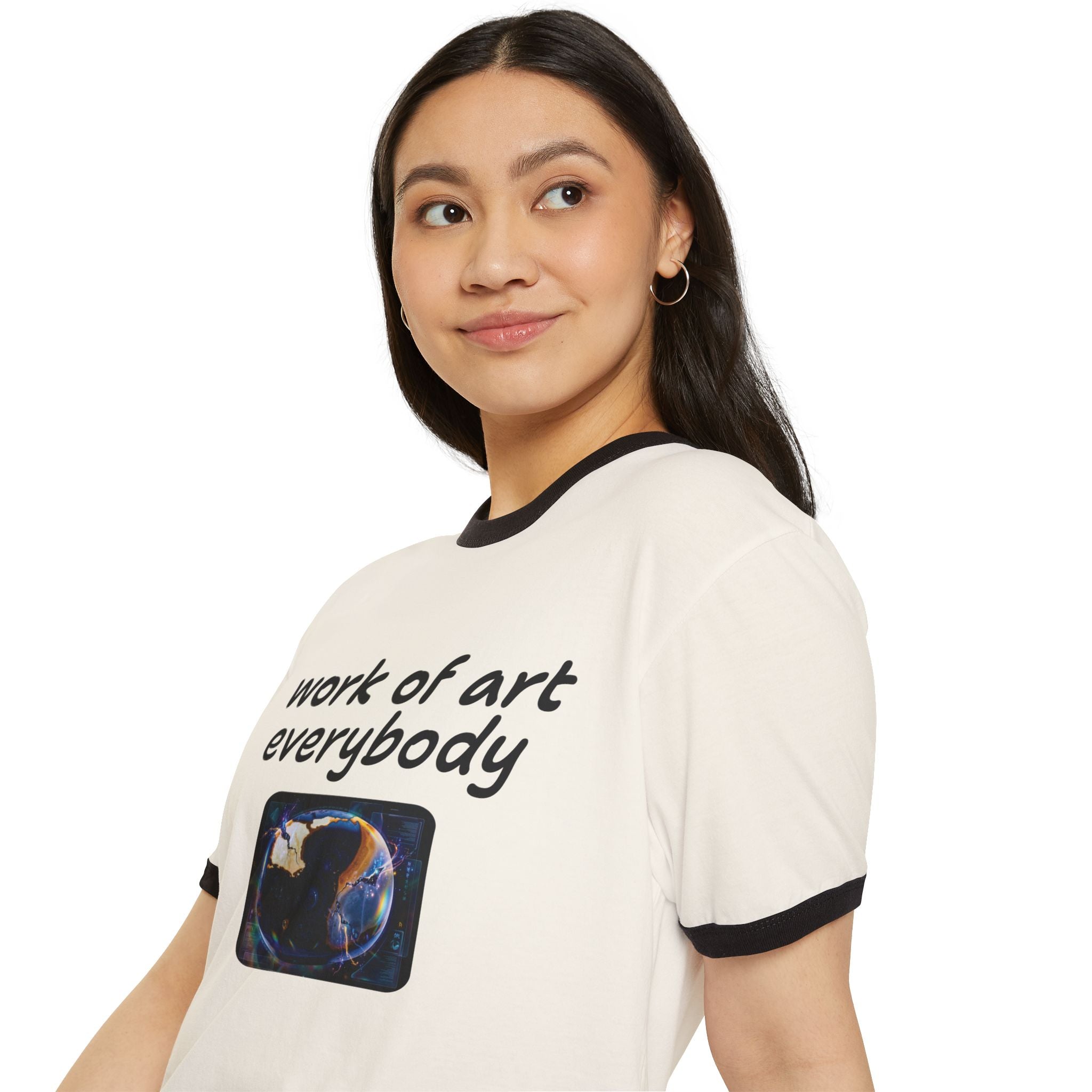 Not The Plain Option Work of Art Everybody Ringer Tee — doop de doop Graphic T‑Shirt