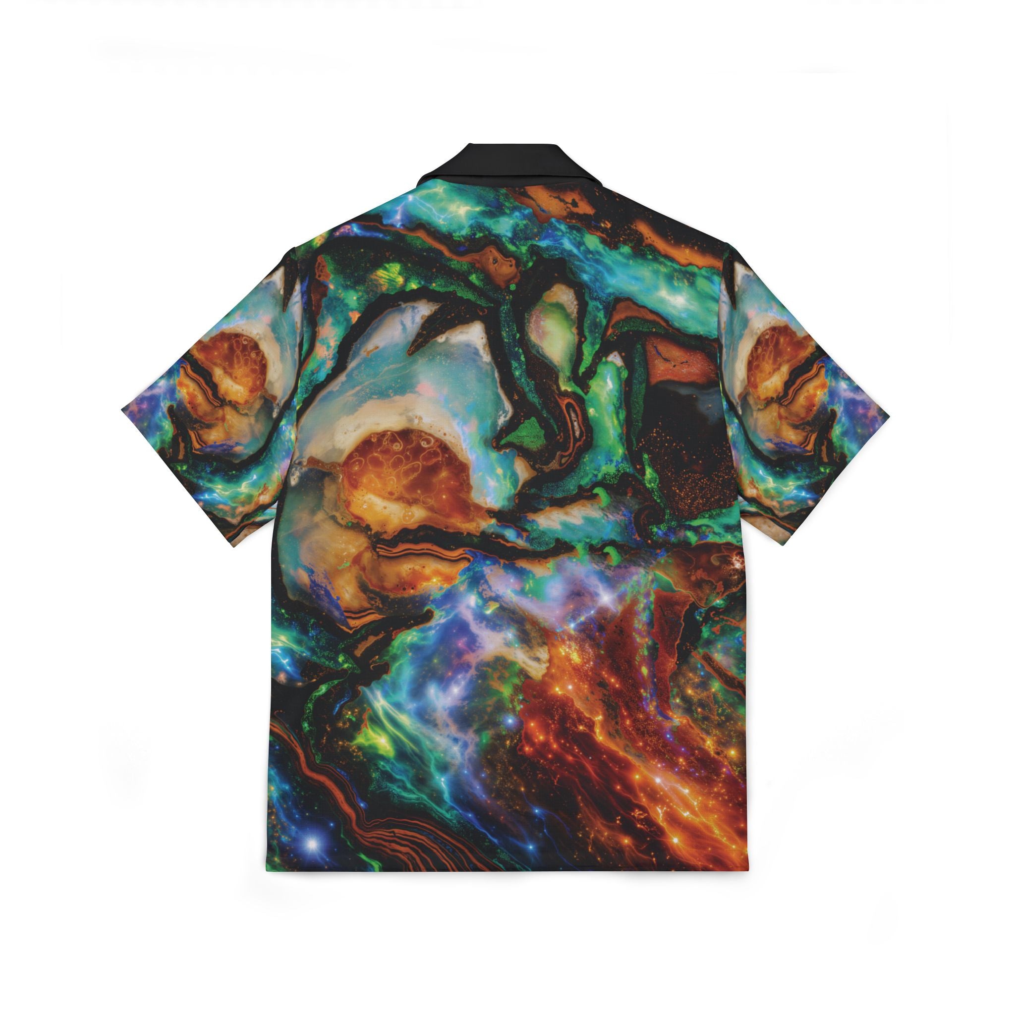 Galactic Opal Hawaiian Button Shirt Casual Wear