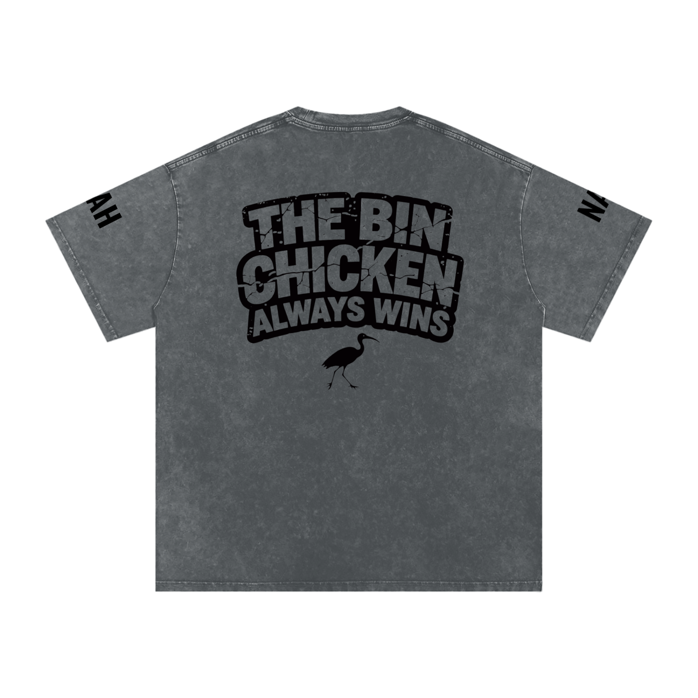 Not The Standard Snow Washed Oversized Cotton T-Shirt Bin Chicken Tee