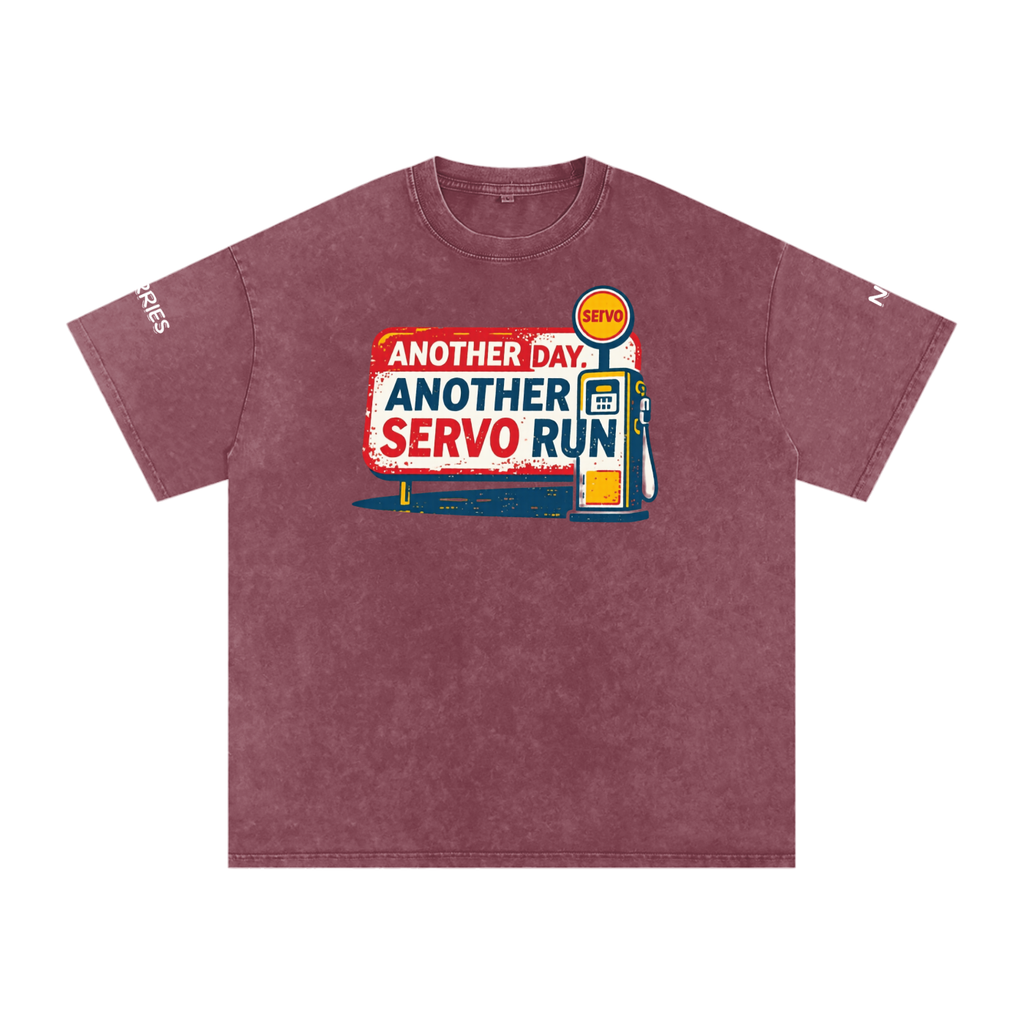 Not the Usual Snow Washed Oversized Cotton T-Shirt Another Day Servo Run Tee