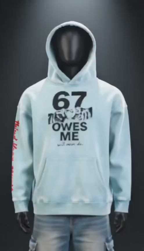 Not Basic Fit Culture Snow Wash Fleece Oversize Hoodie No Fake Peace 67