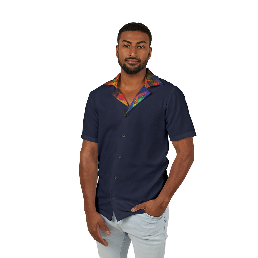 Midnight Mirage Opal Hawaiian Camp Shirt Button-Up