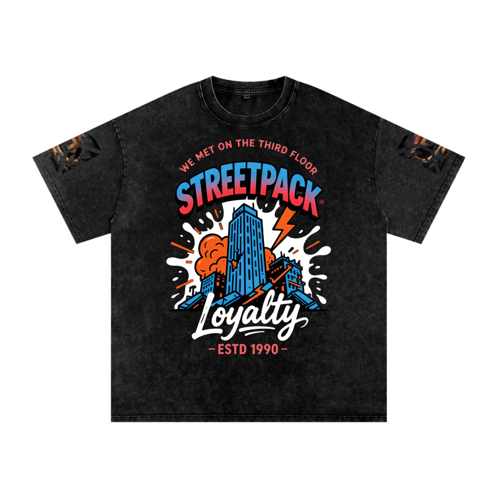 Not Just Another Snow Washed Oversized Cotton T-Shirt Third Floor Loyalty