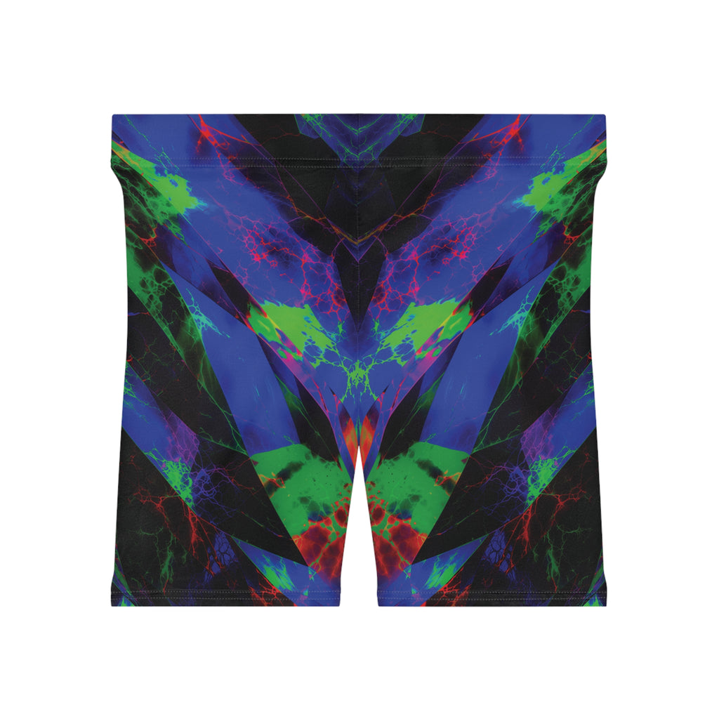 Neon Surge Opal Biker Shorts