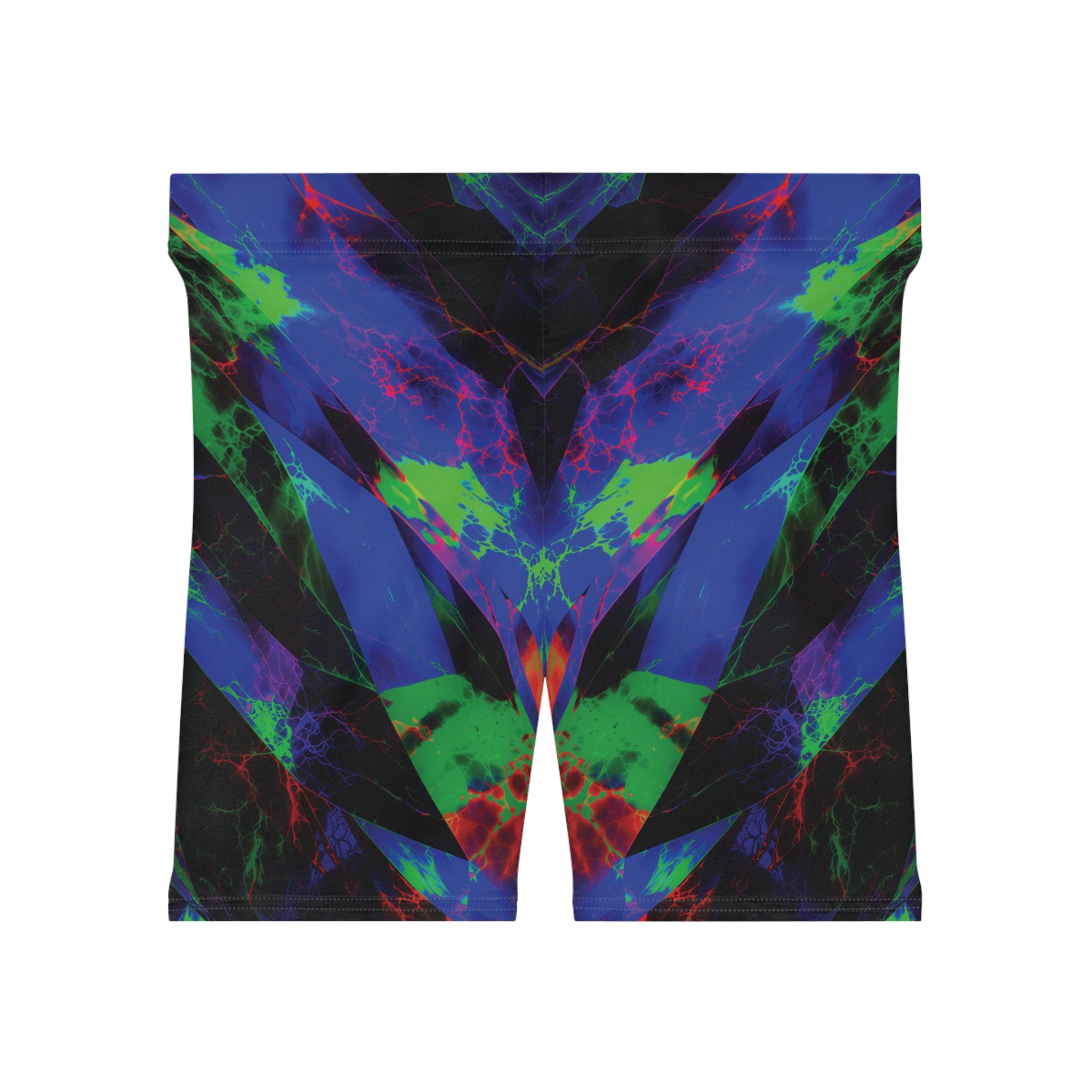Neon Surge Opal Biker Shorts