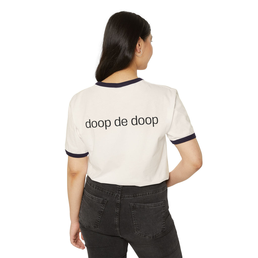 Not The Plain Option Work of Art Everybody Ringer Tee — doop de doop Graphic T‑Shirt