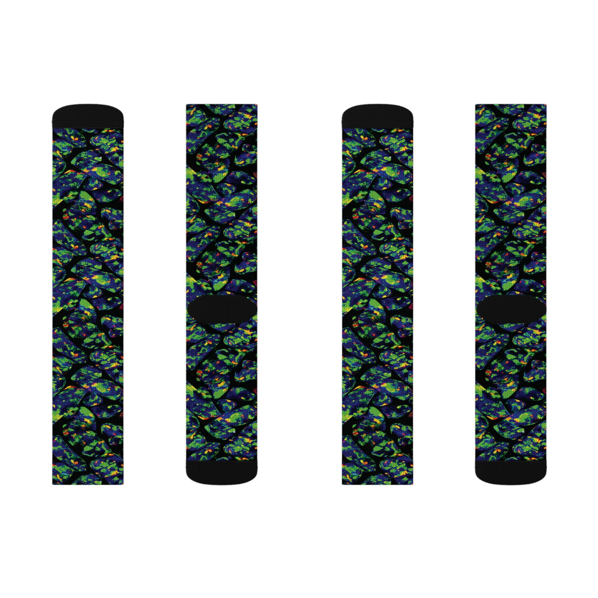Socks, The Coolest Opal Green & Blue Patterned Crew Socks