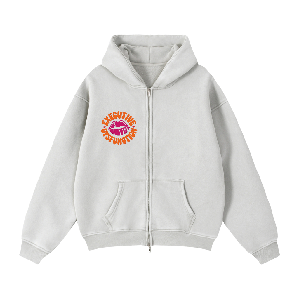 Hoodie, Zip-Through Boxy Fleece Not Made for the Background