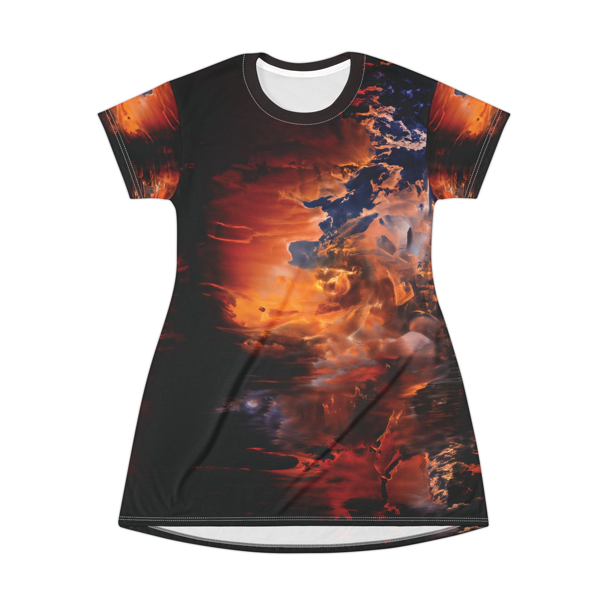 Opal Fiery Sunset Abstract T-Shirt Dress