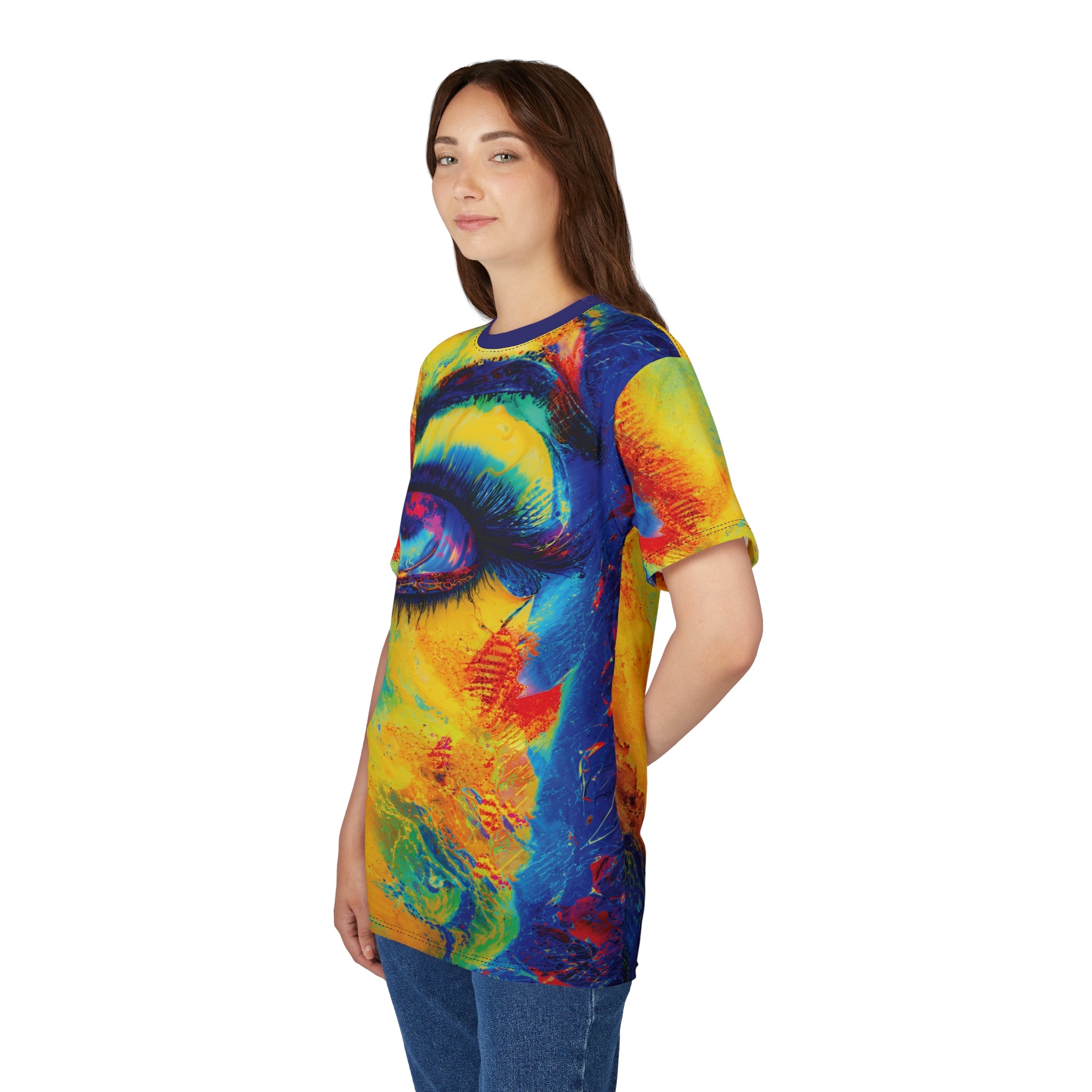 Electric Gaze Opal Tee Vibrant Art T-Shirt