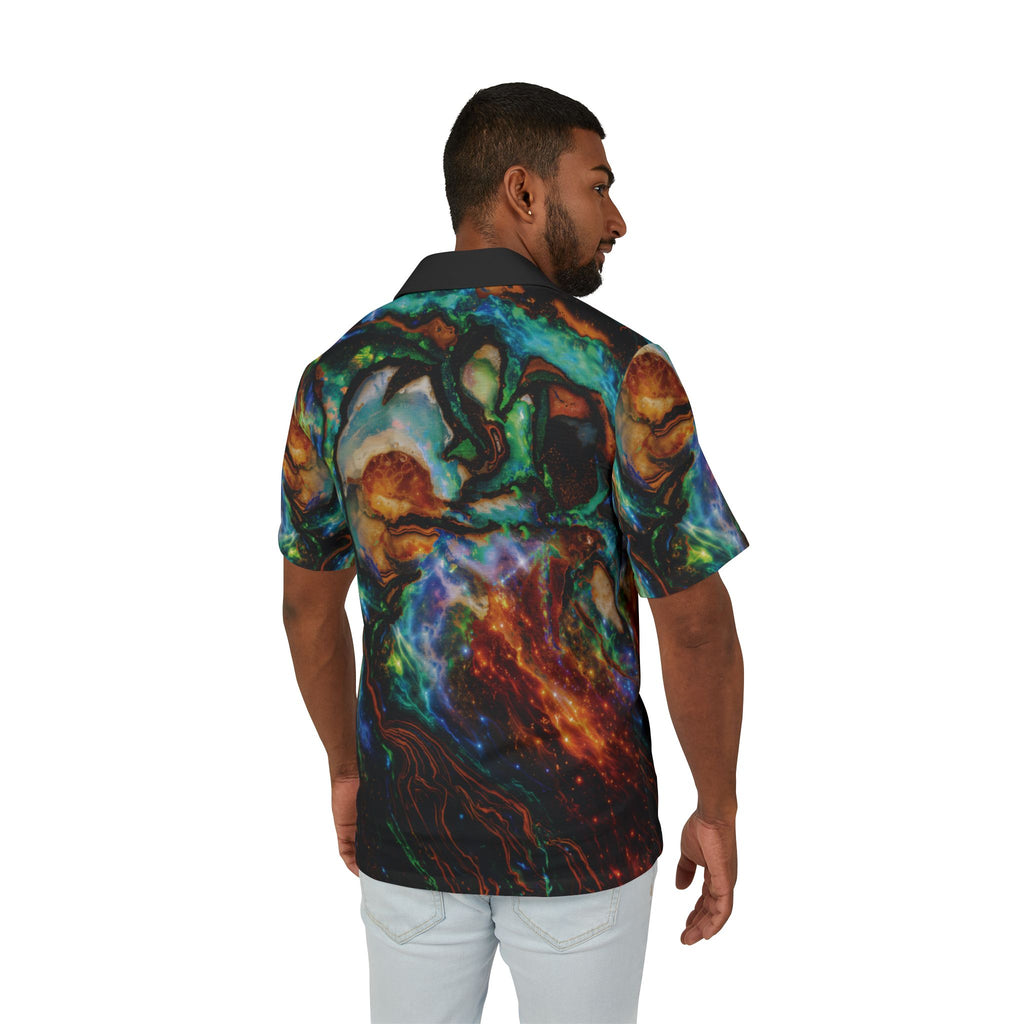 Not Asking Permission Galactic Marble Opal Hawaiian Camp Shirt