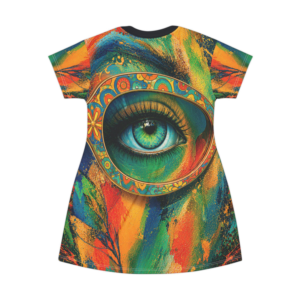 Opal Mystic Green Eye Illustration T-Shirt Dress