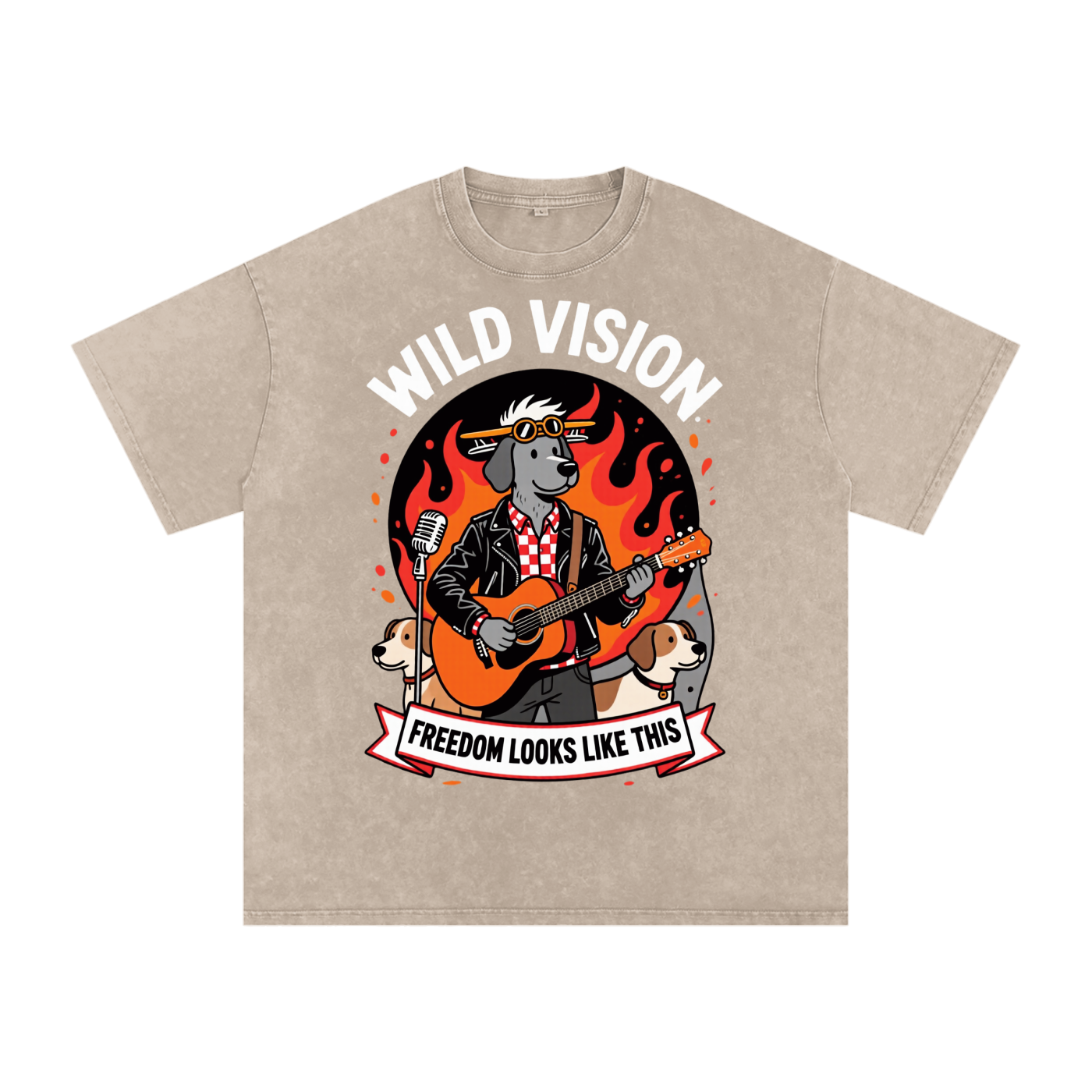 Not Made For Small Energy Snow Washed Oversized Cotton T-Shirt Wild Vision