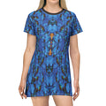 Blue Opal T-Shirt Dress Abstract All-Over Print
