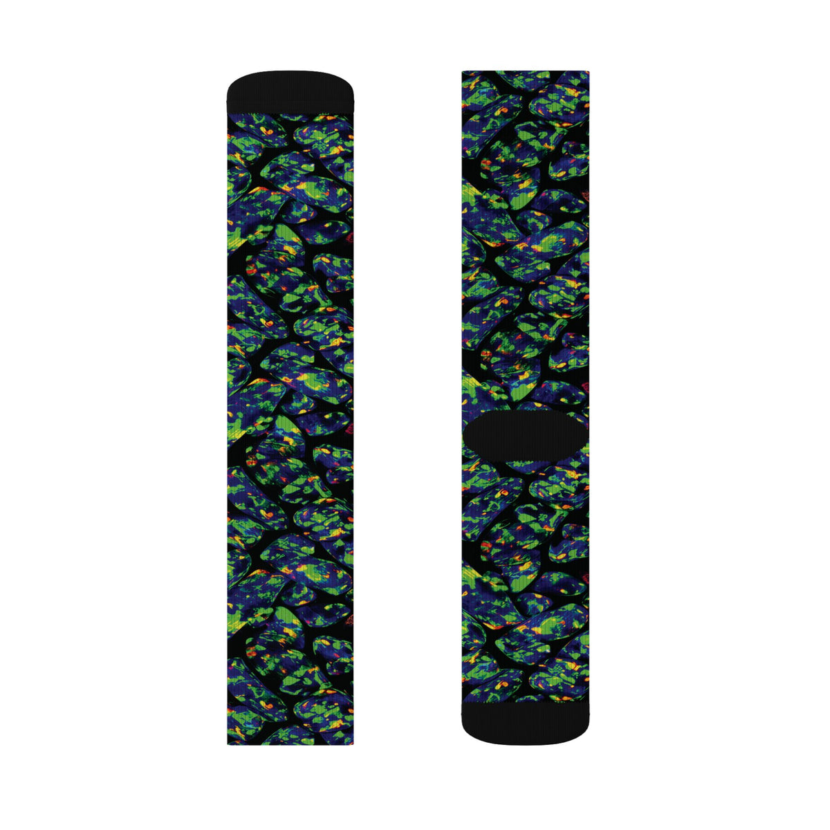 Socks, The Coolest Opal Green & Blue Patterned Crew Socks