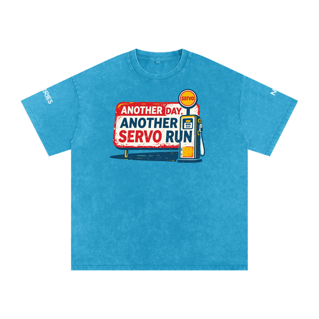 Not the Usual Snow Washed Oversized Cotton T-Shirt Another Day Servo Run Tee