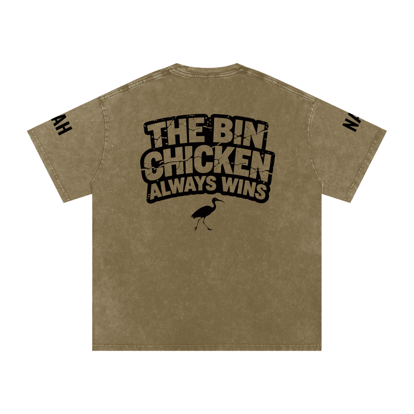 Not The Standard Snow Washed Oversized Cotton T-Shirt Bin Chicken Tee