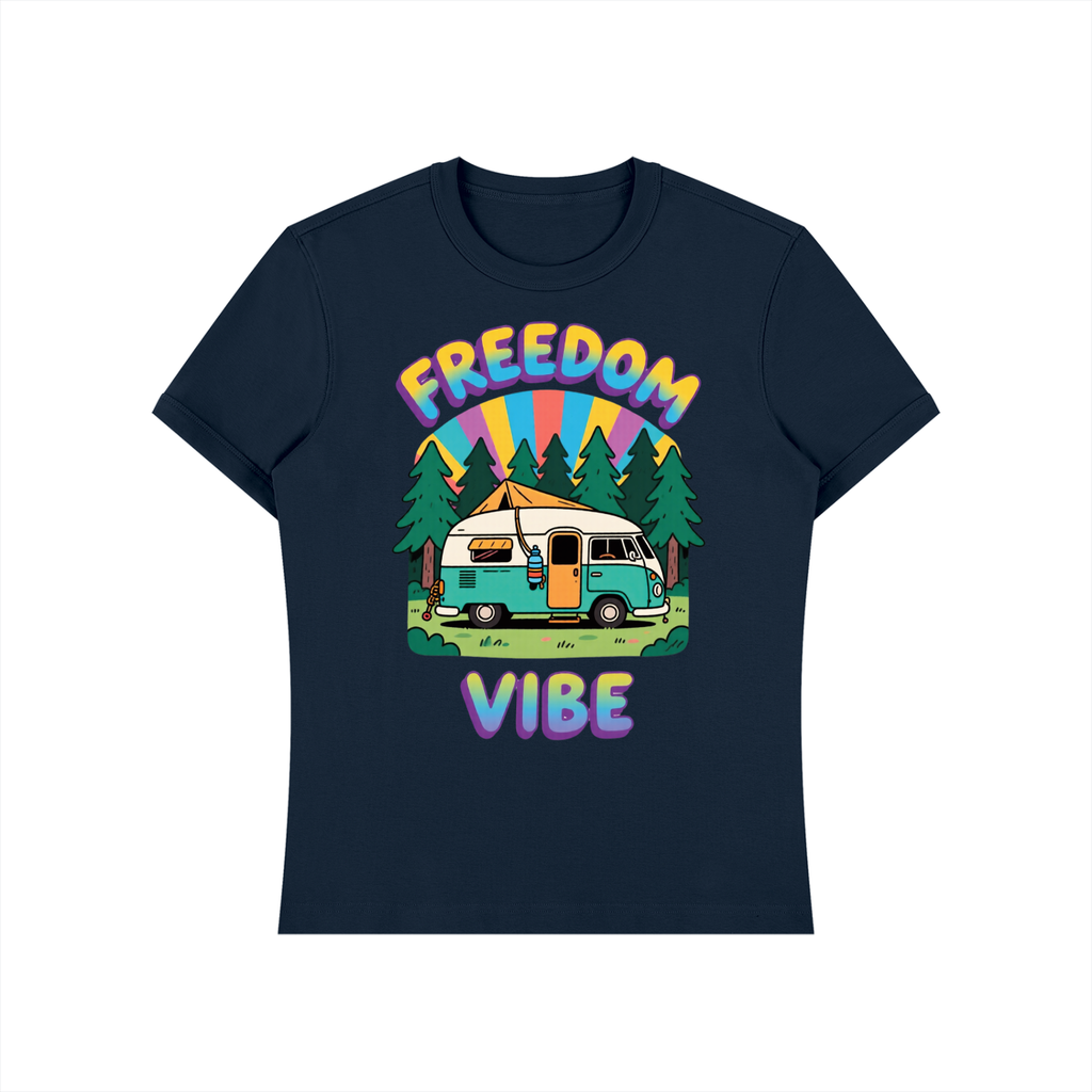 Not Rack Regular Unisex Heavyweight Slim Fit T-Shirt Freedom Vibe Campervan Tee