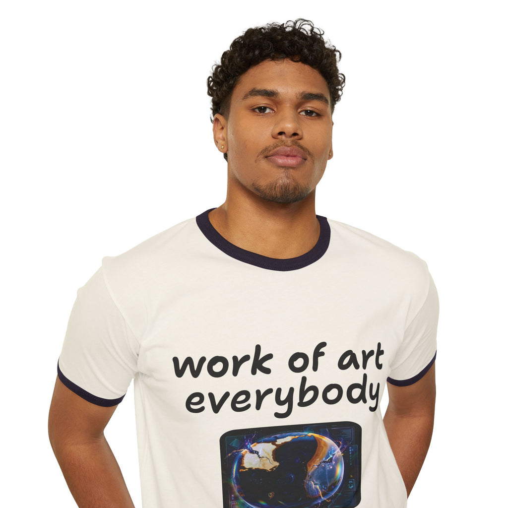 Not The Plain Option Work of Art Everybody Ringer Tee — doop de doop Graphic T‑Shirt