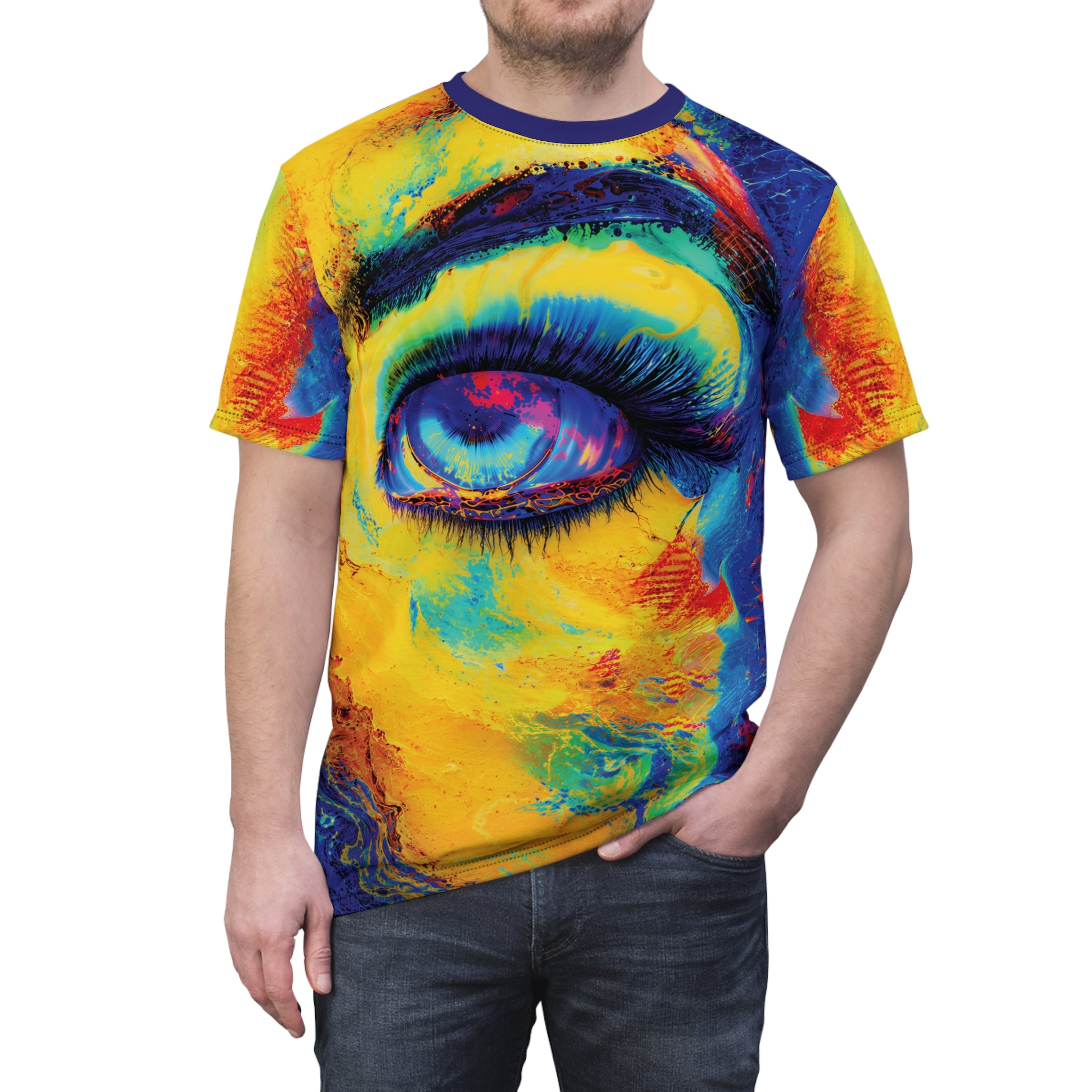 Electric Gaze Opal Tee Vibrant Art T-Shirt
