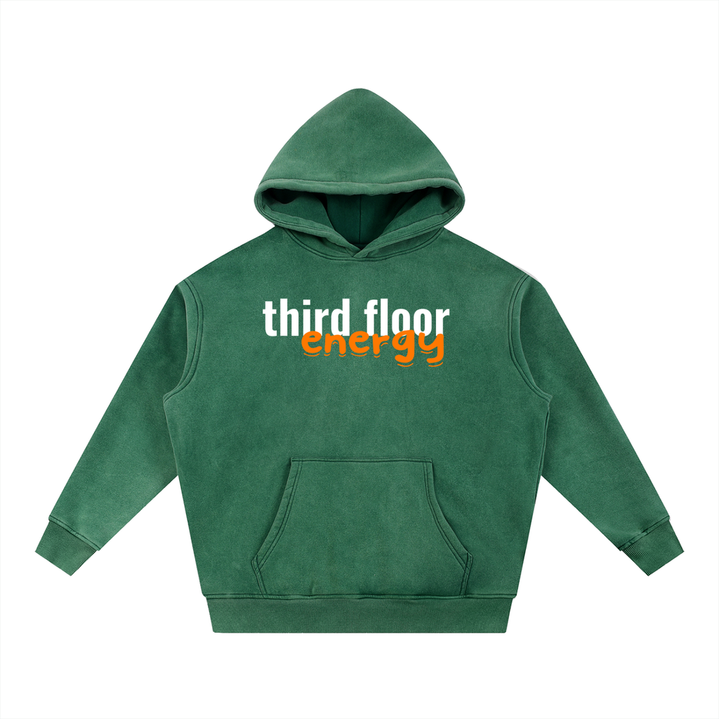 Not Calm Third Floor Energy Snow Wash Oversized Hoodie