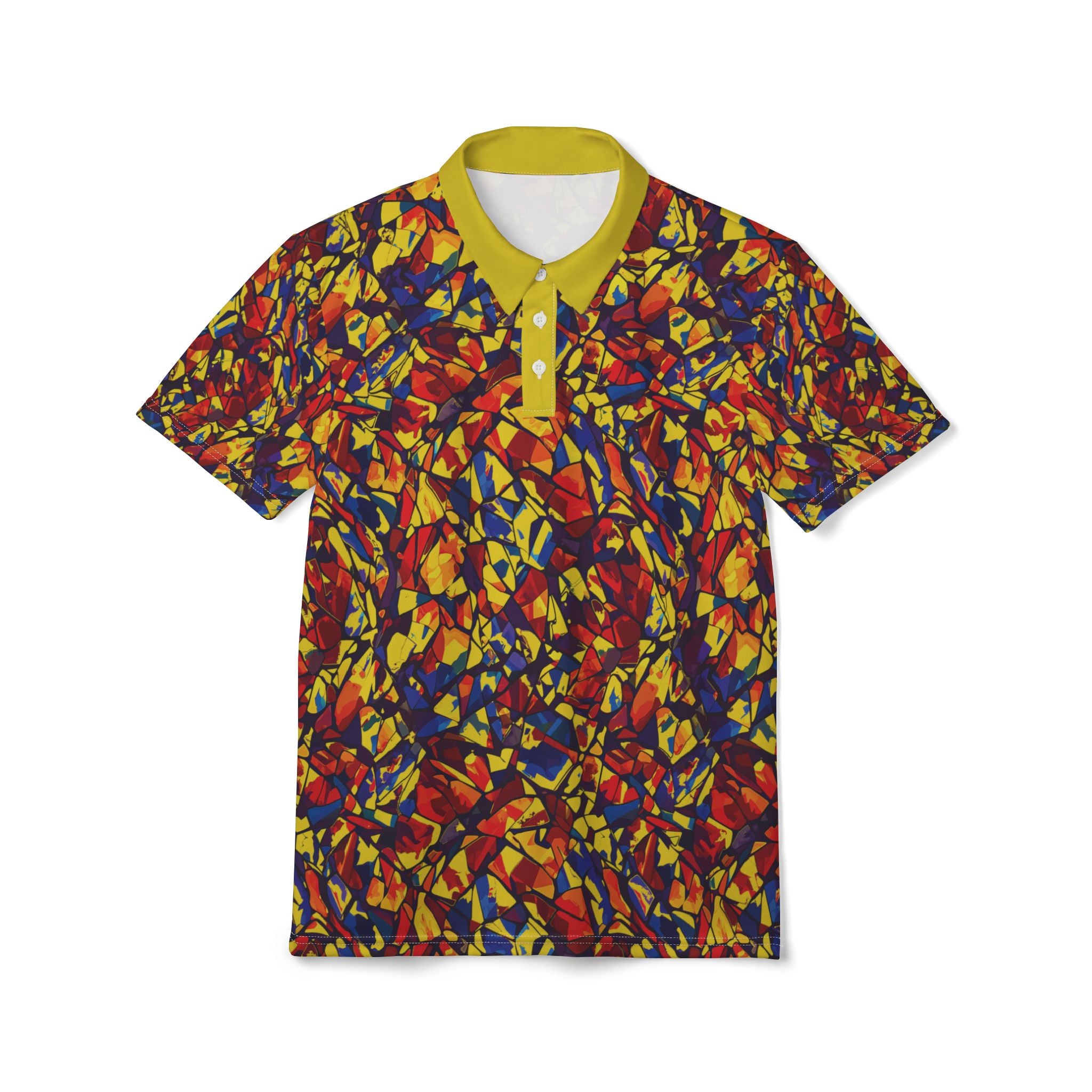 Opal Mosaic Polo Shirt Bold Red, Yellow & Blue