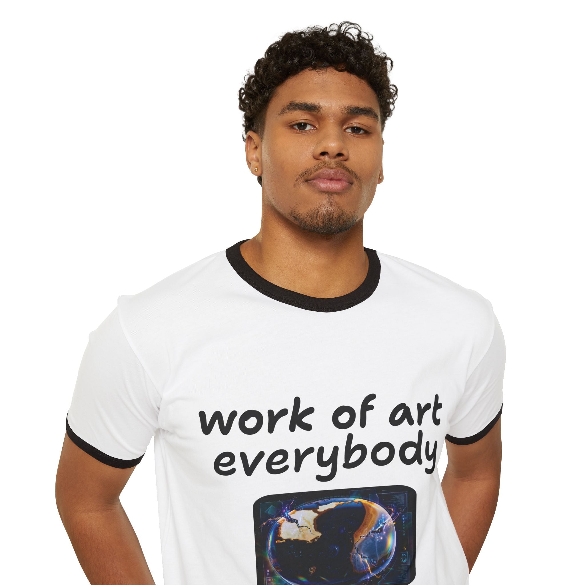 Not The Plain Option Work of Art Everybody Ringer Tee — doop de doop Graphic T‑Shirt