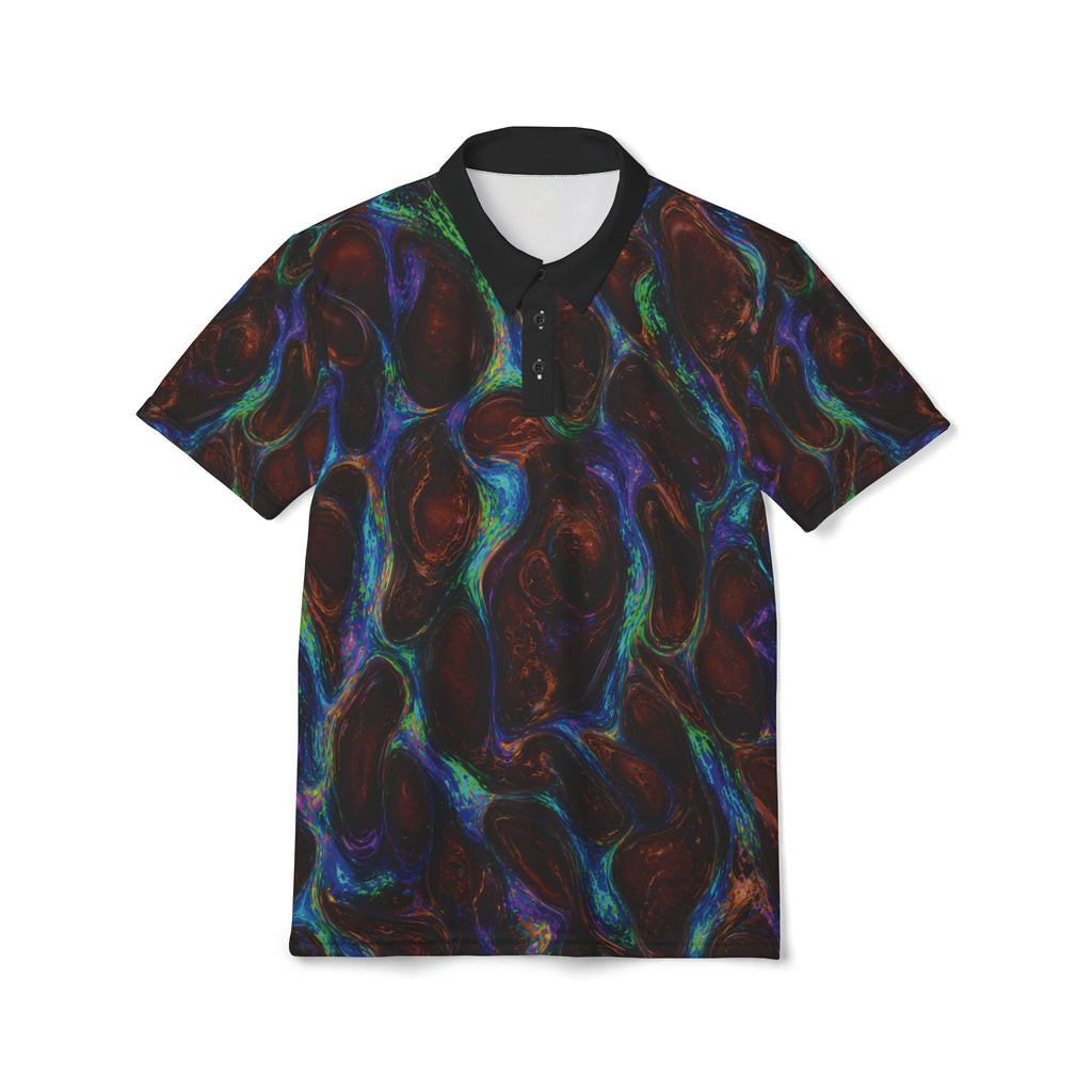Koroit Nebula Polo Shirt — Dark Cosmic Swirl All-Over Print