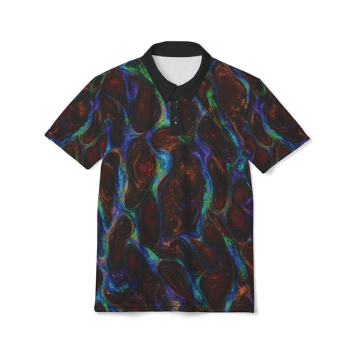 Koroit Nebula Polo Shirt — Dark Cosmic Swirl All-Over Print