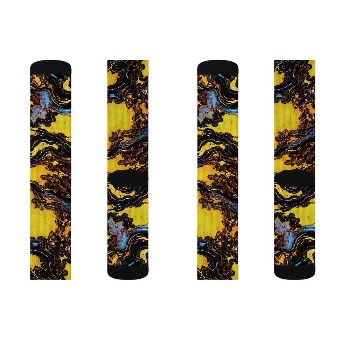 Socks, The Coolest Golden Swirl Art Crew Socks