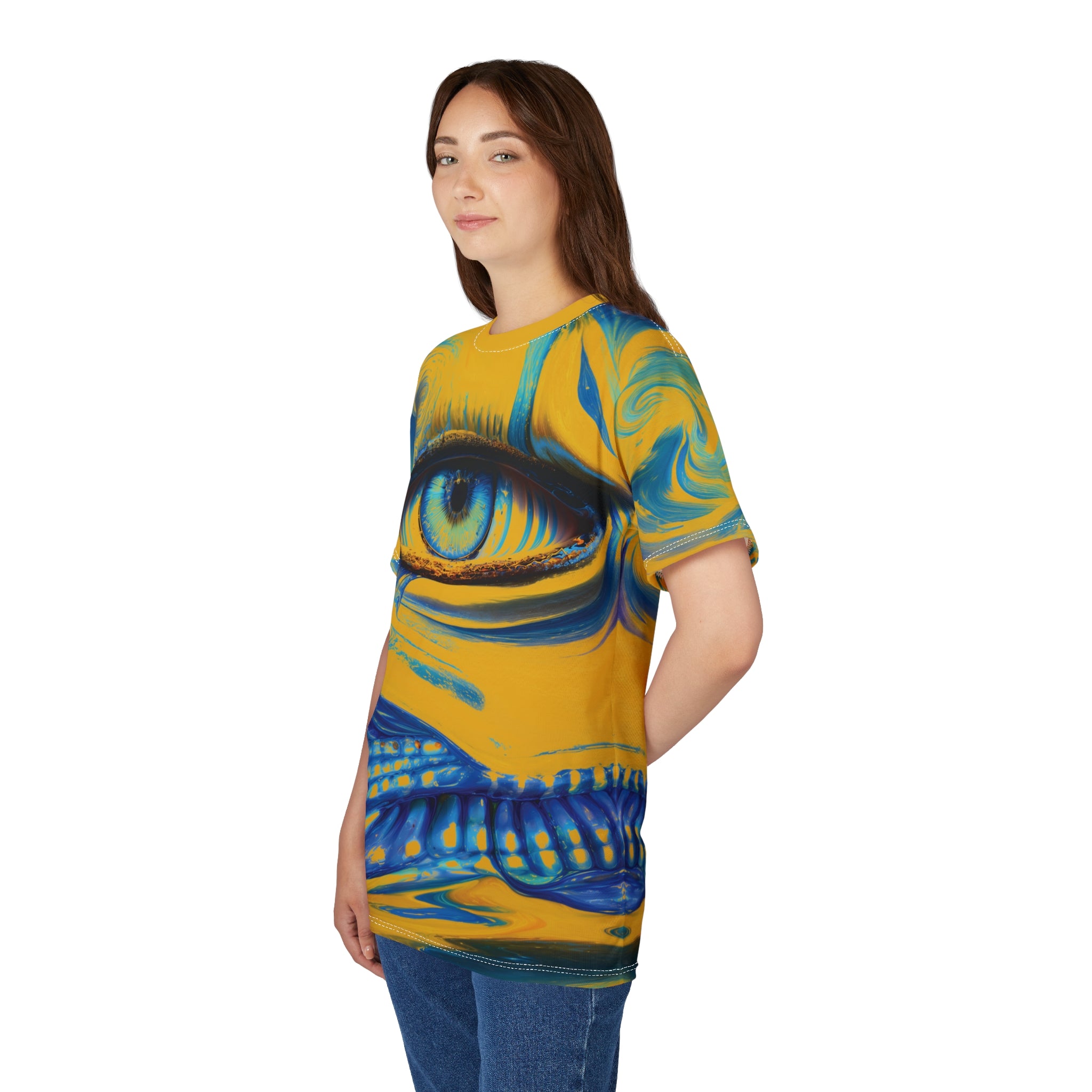 Solar Gaze Opal Eye Tee Bold Yellow & Blue T-Shirt
