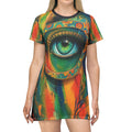 Opal Mystic Green Eye Illustration T-Shirt Dress