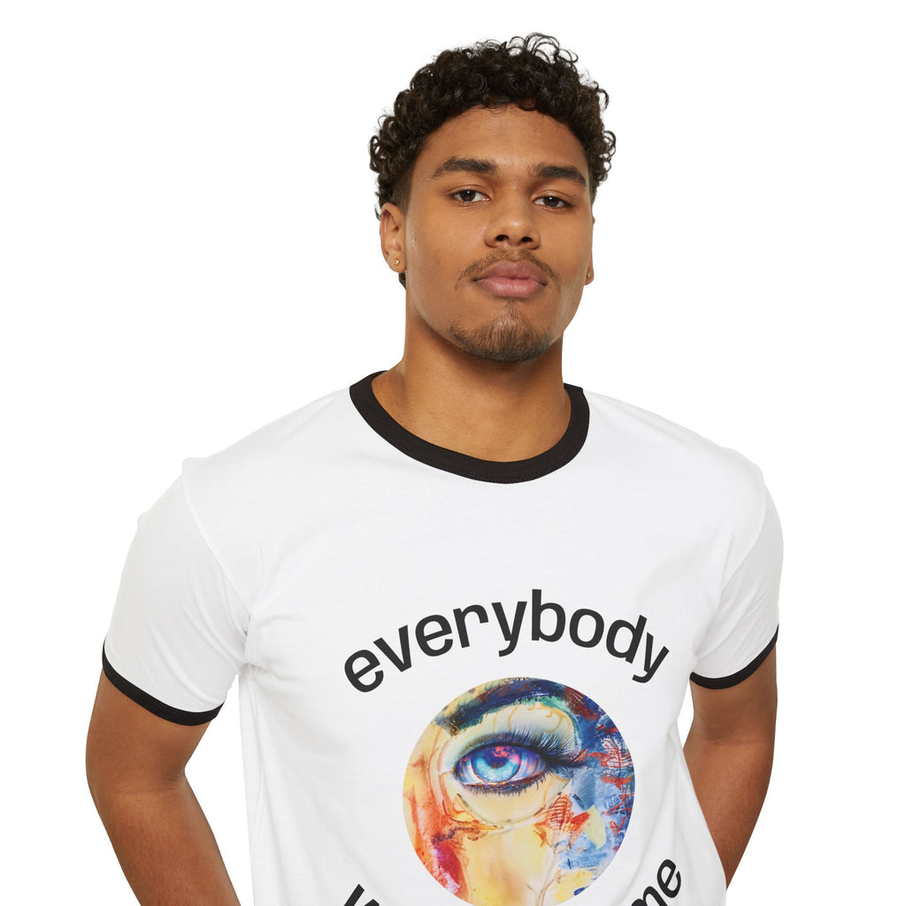 Not From The Same Rack Everybody Watching Me Ringer Tee Eye Graphic T-Shirt