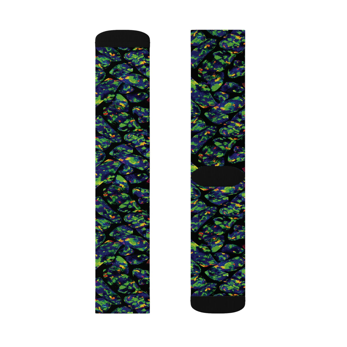 Socks, The Coolest Opal Green & Blue Patterned Crew Socks