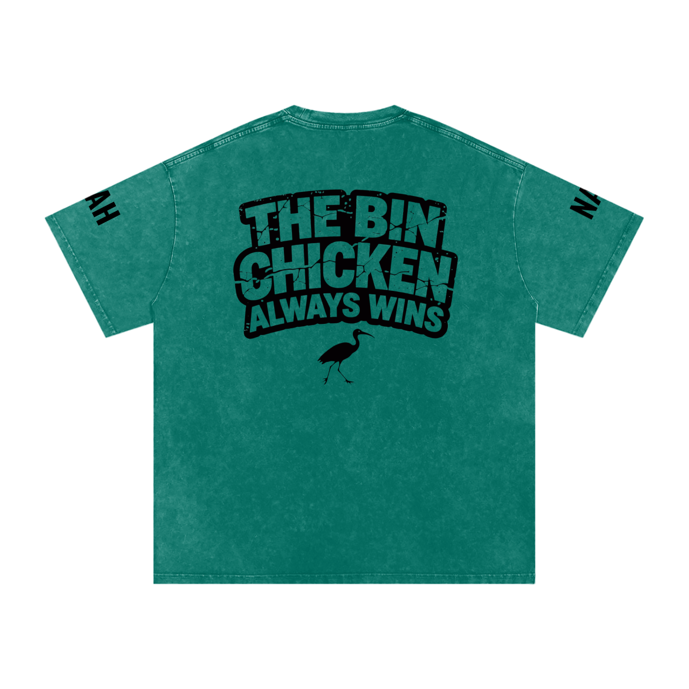 Not The Standard Snow Washed Oversized Cotton T-Shirt Bin Chicken Tee