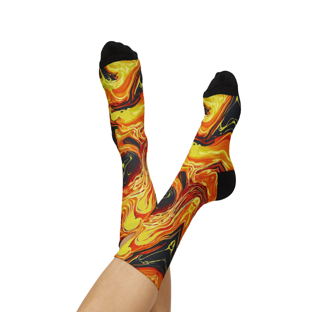 Socks, The Coolest Inferno Swirl Crew Socks