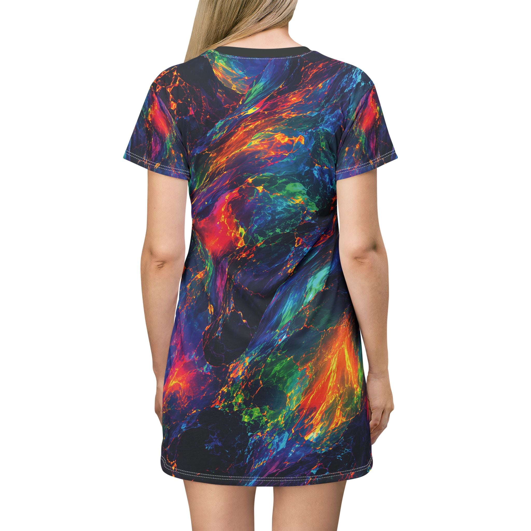 T‑Shirt Dress, Not Your Average Neon Nebula Tee