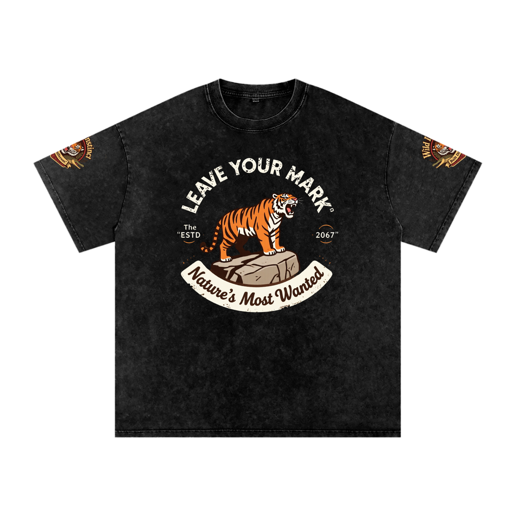 Not Easily Tamed Snow Washed Oversized Cotton T-Shirt