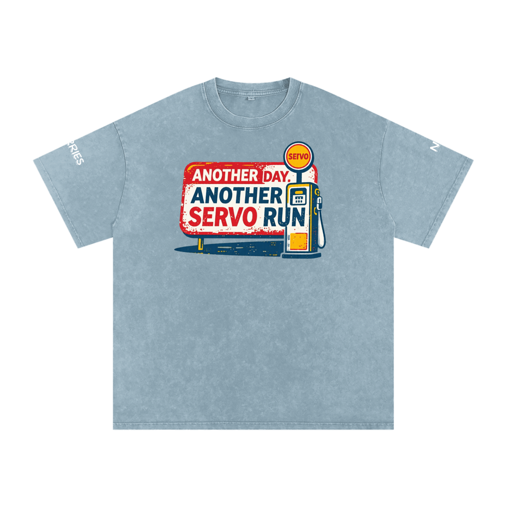 Not the Usual Snow Washed Oversized Cotton T-Shirt Another Day Servo Run Tee