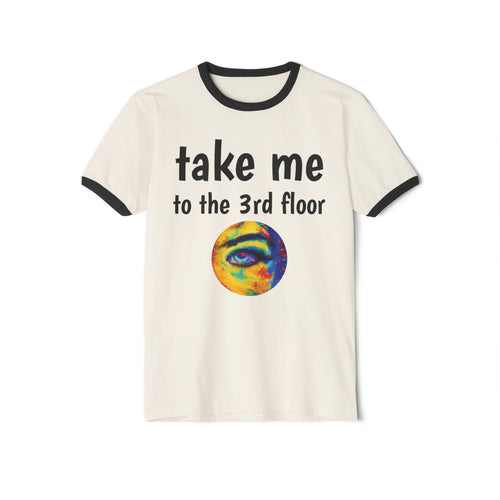 Cotton T-Shirt, Not A Plain Essential Take Me to the 3rd Floor Ringer Tee