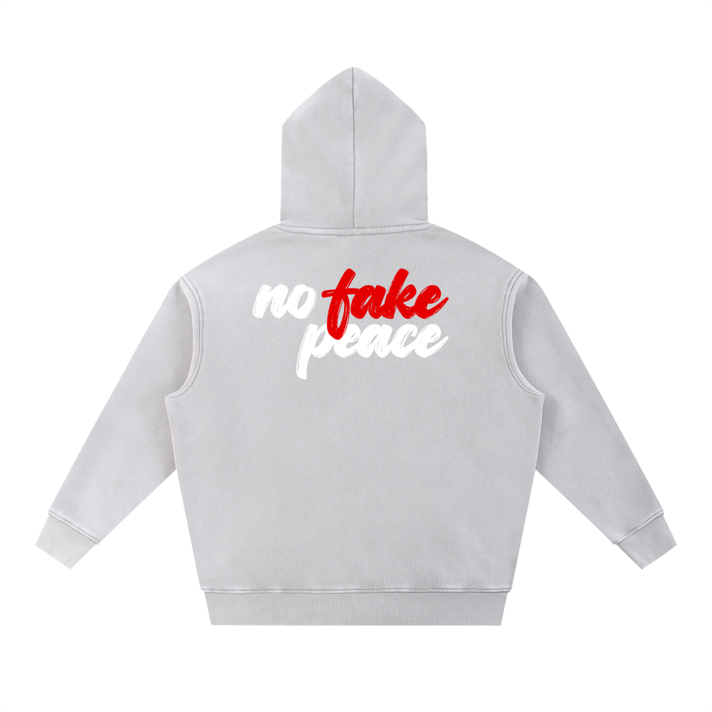 Not Basic Fit Culture Snow Wash Fleece Oversize Hoodie No Fake Peace 67