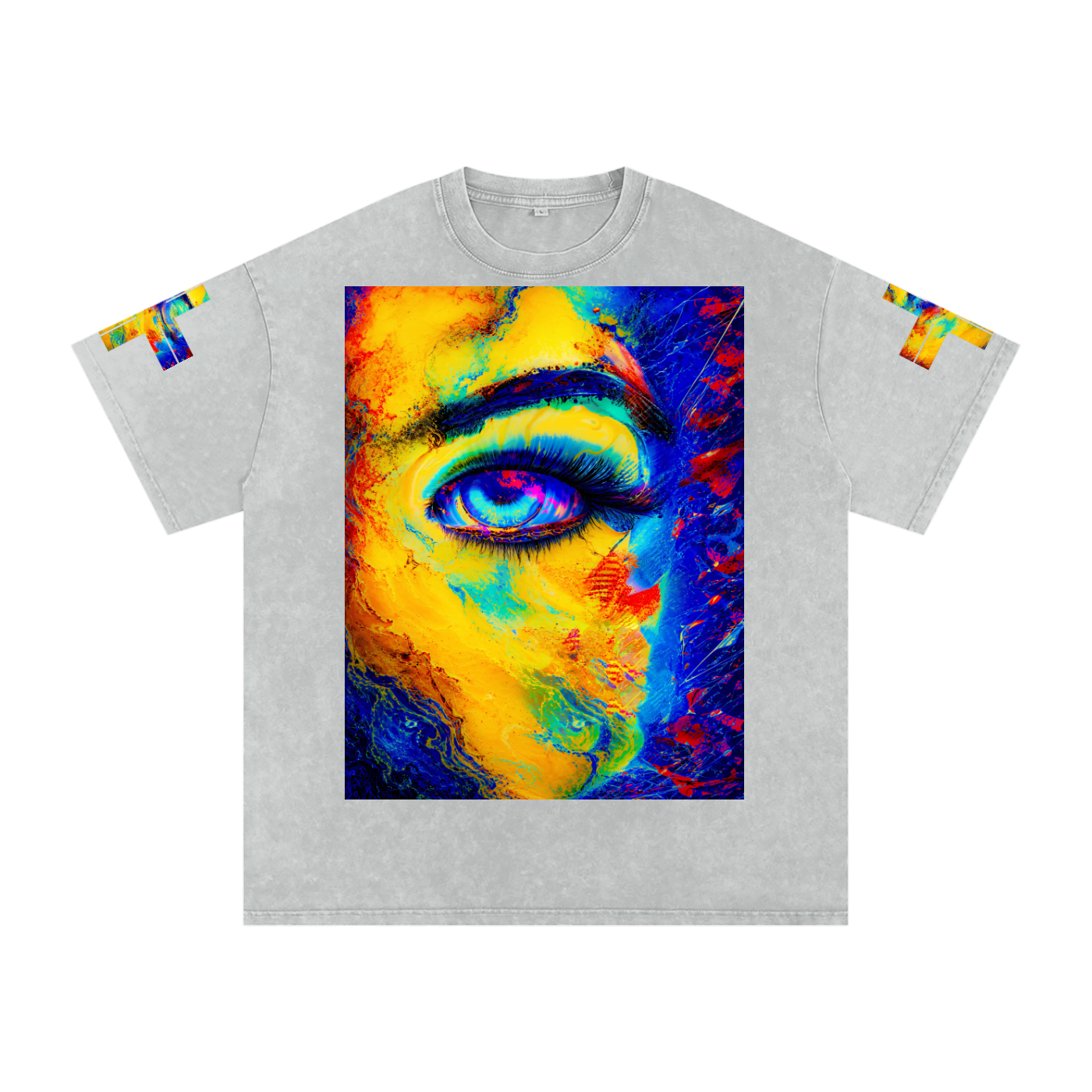 Not Basic. Never Boring. Snow Washed Oversized Cotton T-Shirt Neon Vision Snow Wash Tee