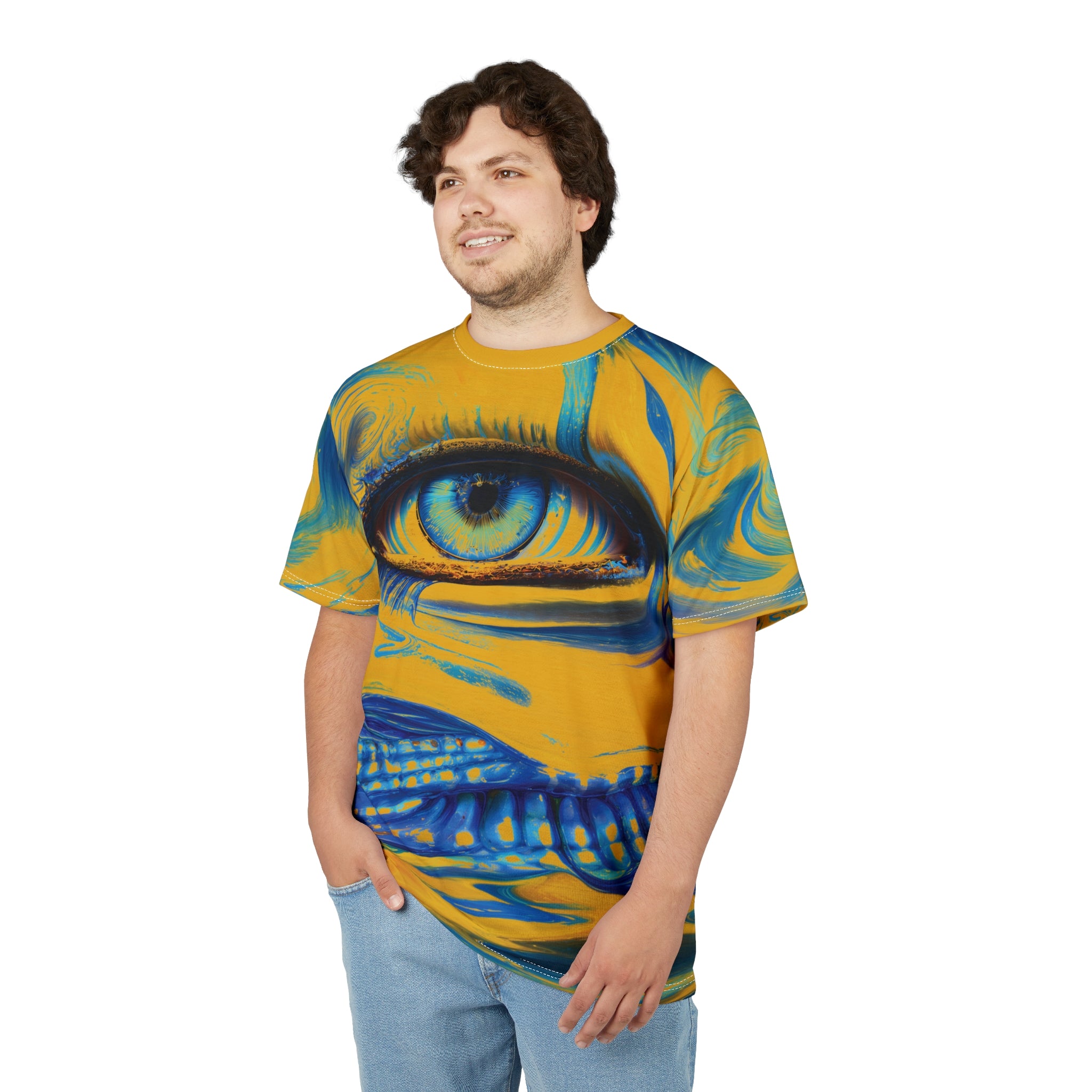 Solar Gaze Opal Eye Tee Bold Yellow & Blue T-Shirt