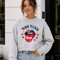 Not Your Usual Essential Fleece Mock-Neck Crew Sweatshirt Nah Yeah Maybe